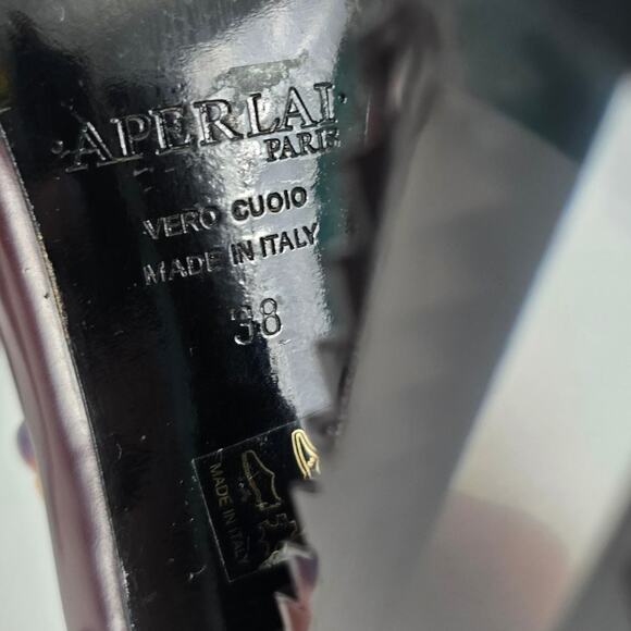 Aperlai High Heel Loafer Lucite Zig Zag Heel Platform Oxblood Burgundy Size 38 - Picture 8 of 14